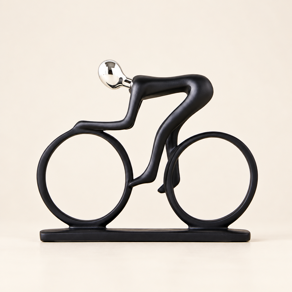 Ellery abstract resin sculpture, Cyclist design