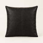 Hadley faux leather cushion cover in black, 45 x 45 cm