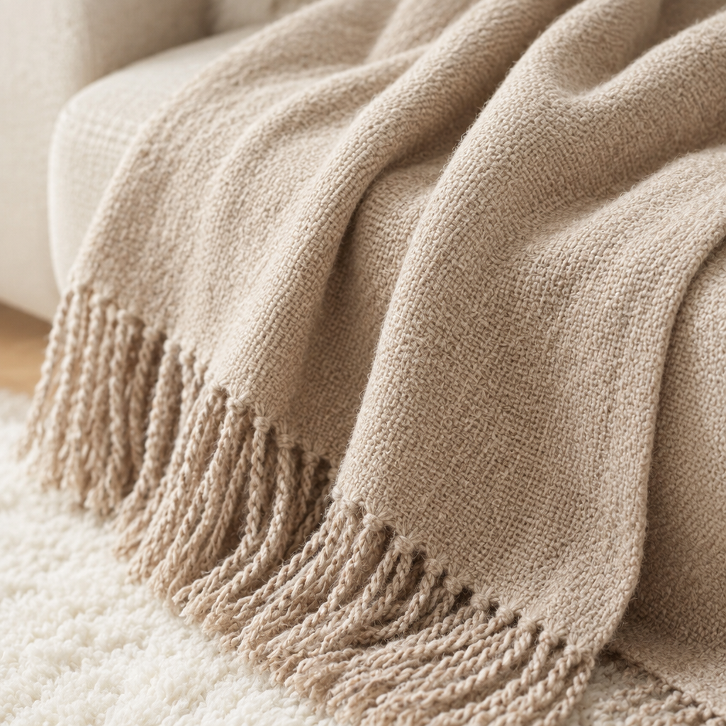 Close-up of the soft knitted texture