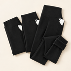 Thornby women's fleece-lined high waist leggings 3-pack in Triple Black
