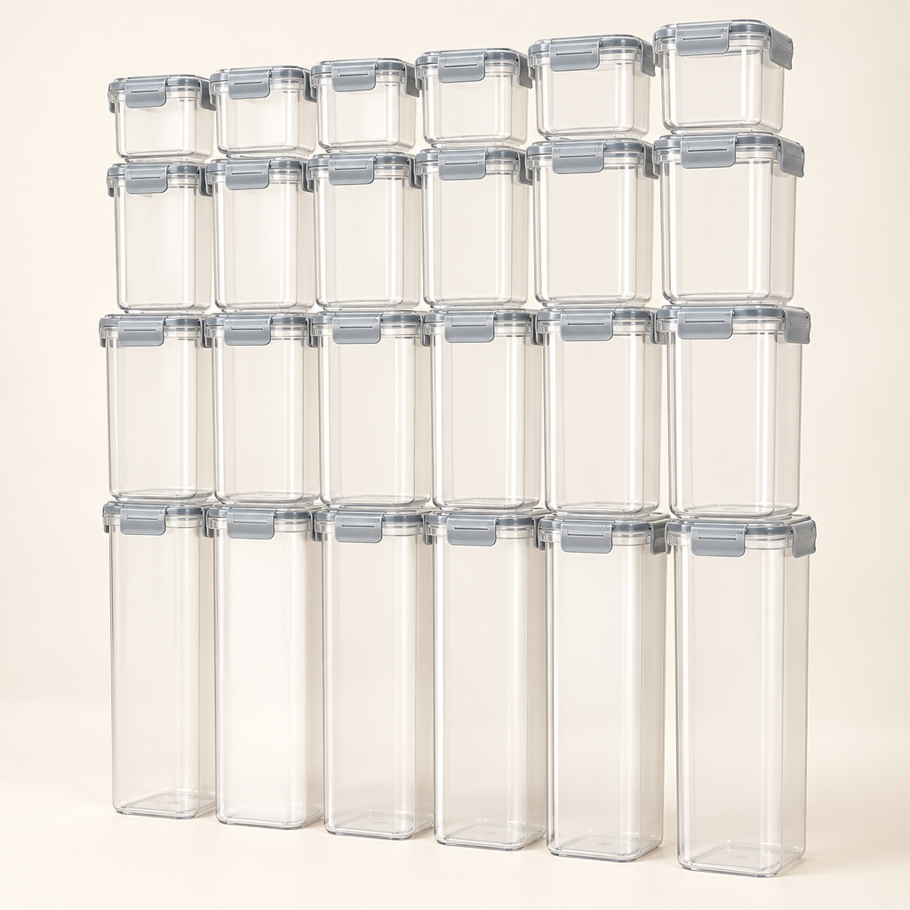 Larchfield food storage container set with grey lids