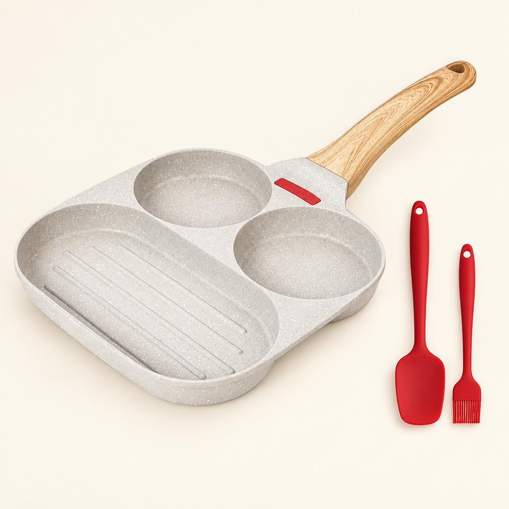 Sunnyside 3-cup egg pan in white