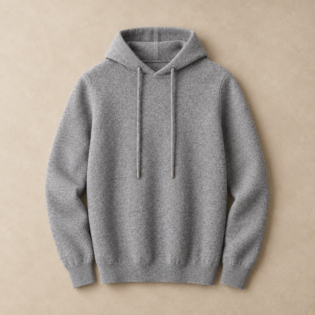 Ashcombe men's premium knit hoodie in light grey