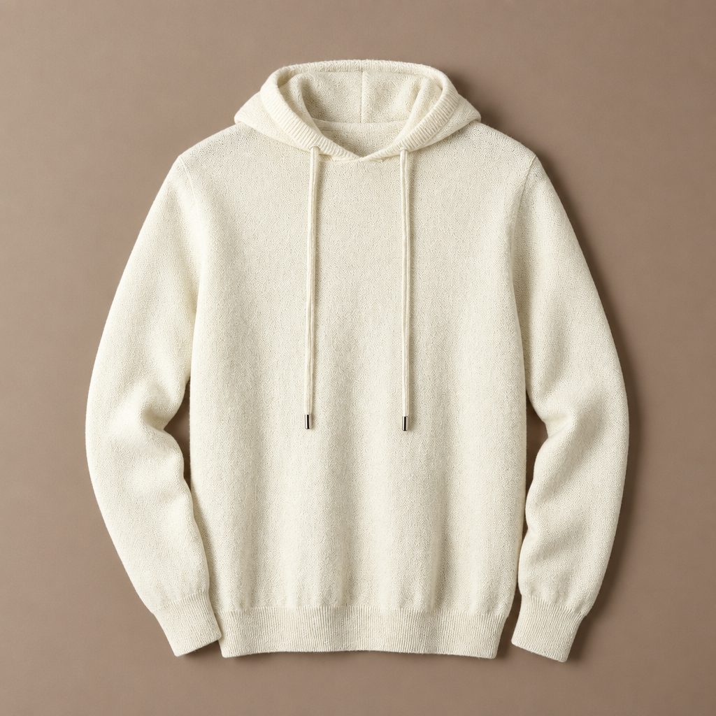 Ashcombe men's premium knit hoodie in ivory