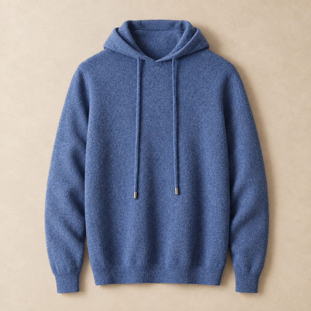 Ashcombe men's premium knit hoodie in blue
