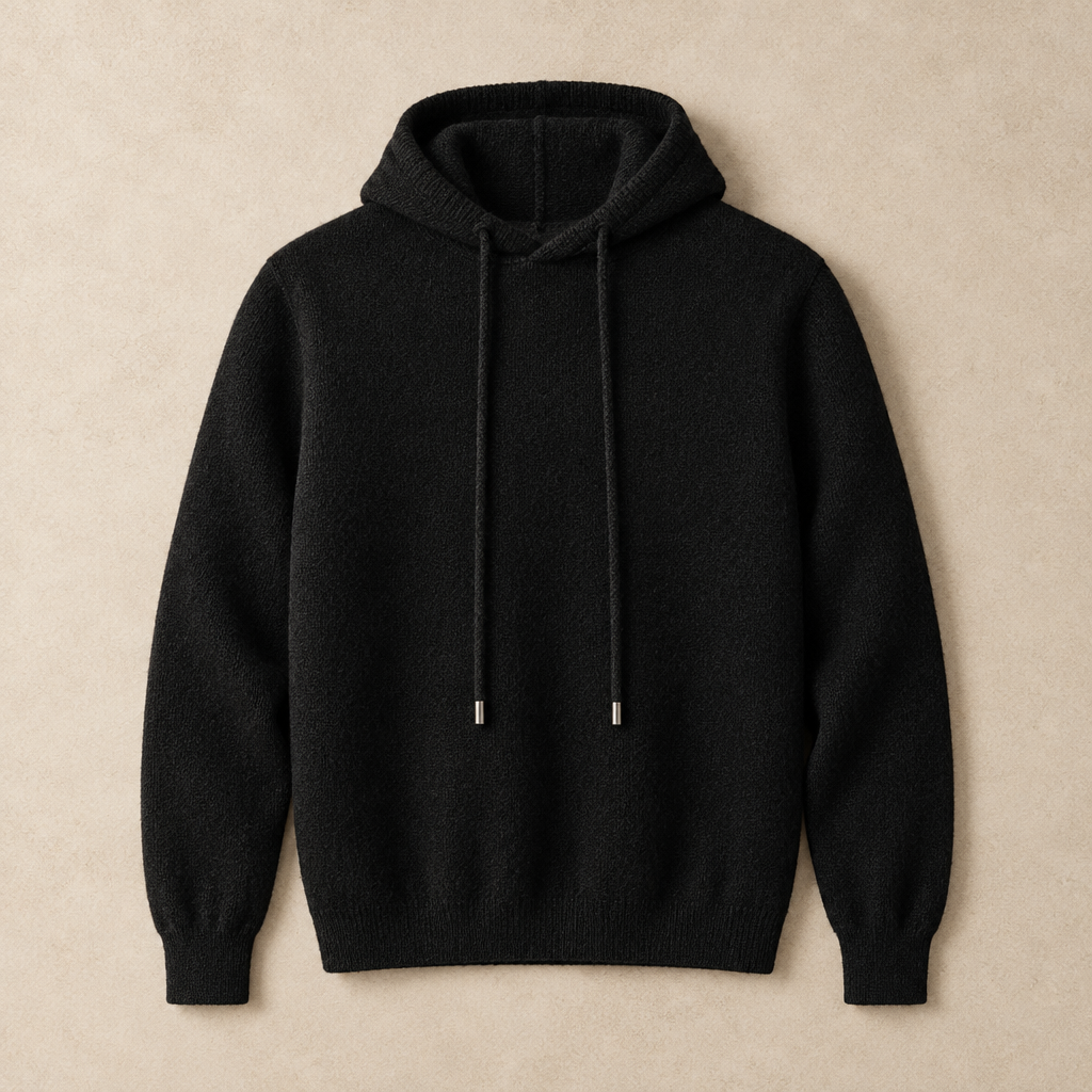 Ashcombe men's premium knit hoodie in black