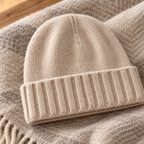 Close-up of the soft rib knit and turn-up cuff