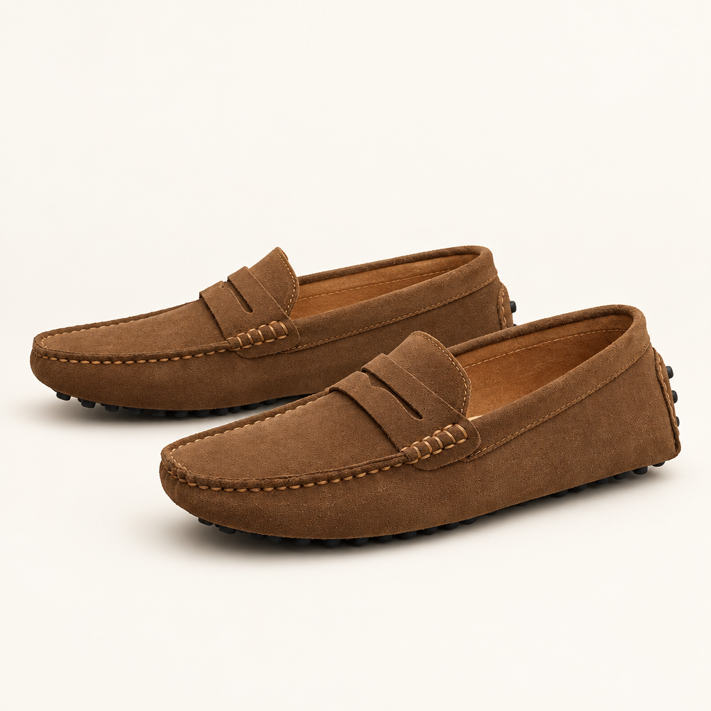 Chelsworth men's faux suede slip-on loafers in brown
