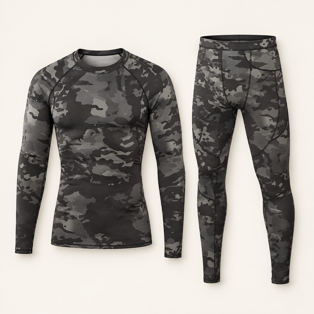 Cairnmore men's thermal base layer set in urban camo