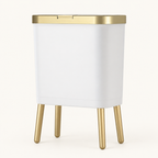 Linford 15L slim flip-top bin in white