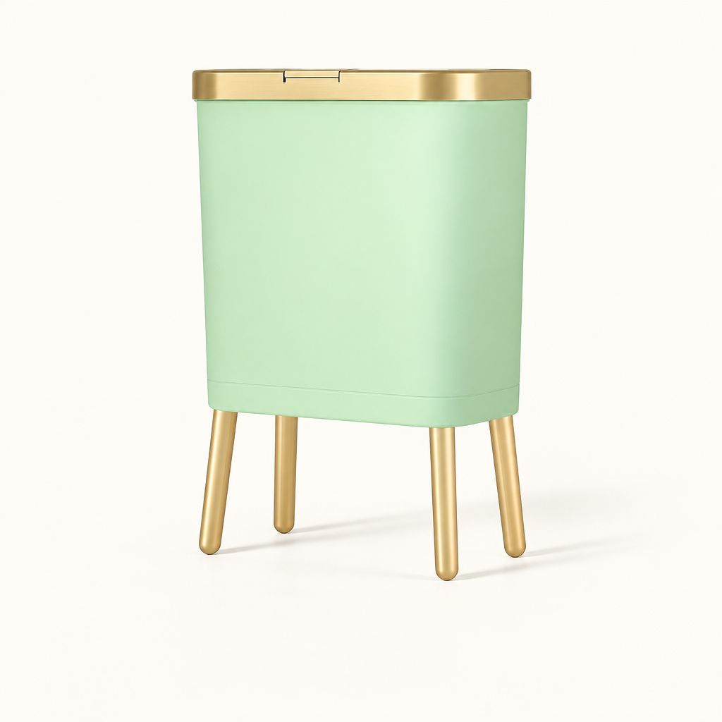 Linford 15L slim flip-top bin in mint green