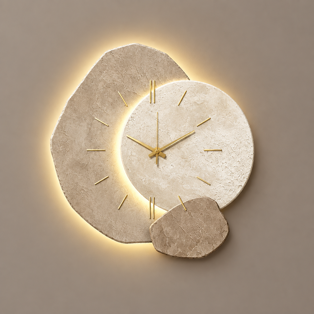 Halloway silent LED wall clock in cream