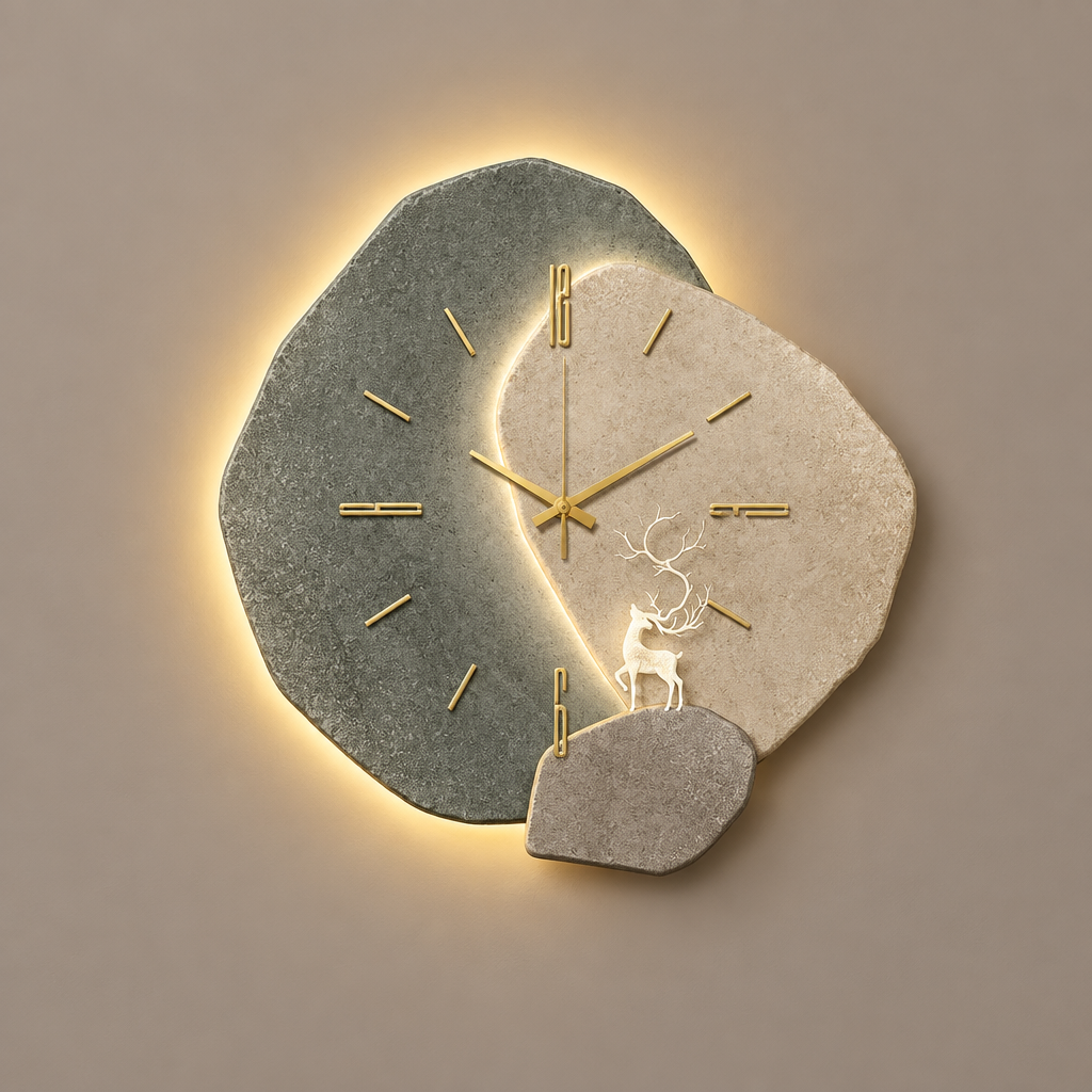 Halloway silent LED wall clock in sage