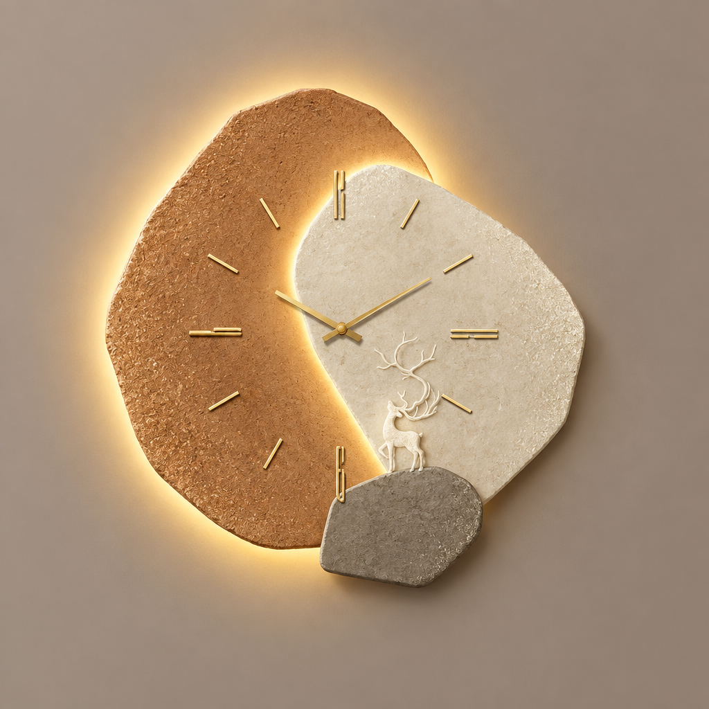 Halloway silent LED wall clock in terracotta