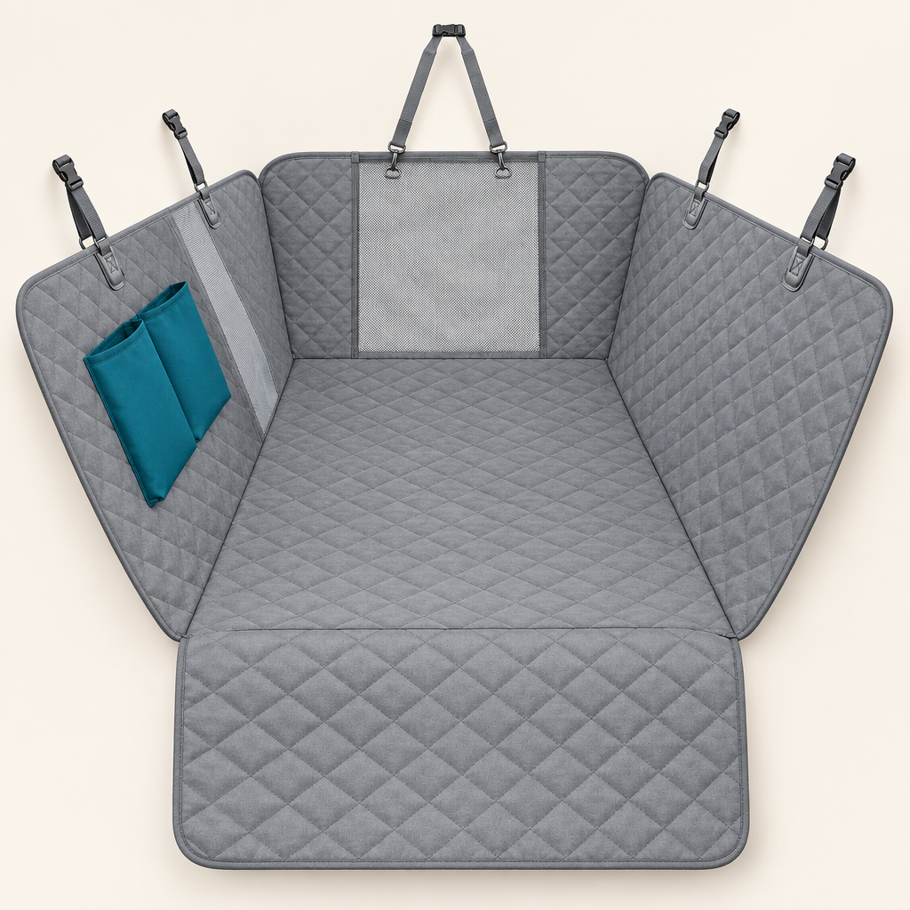 Bramwell water-resistant dog car seat cover in grey