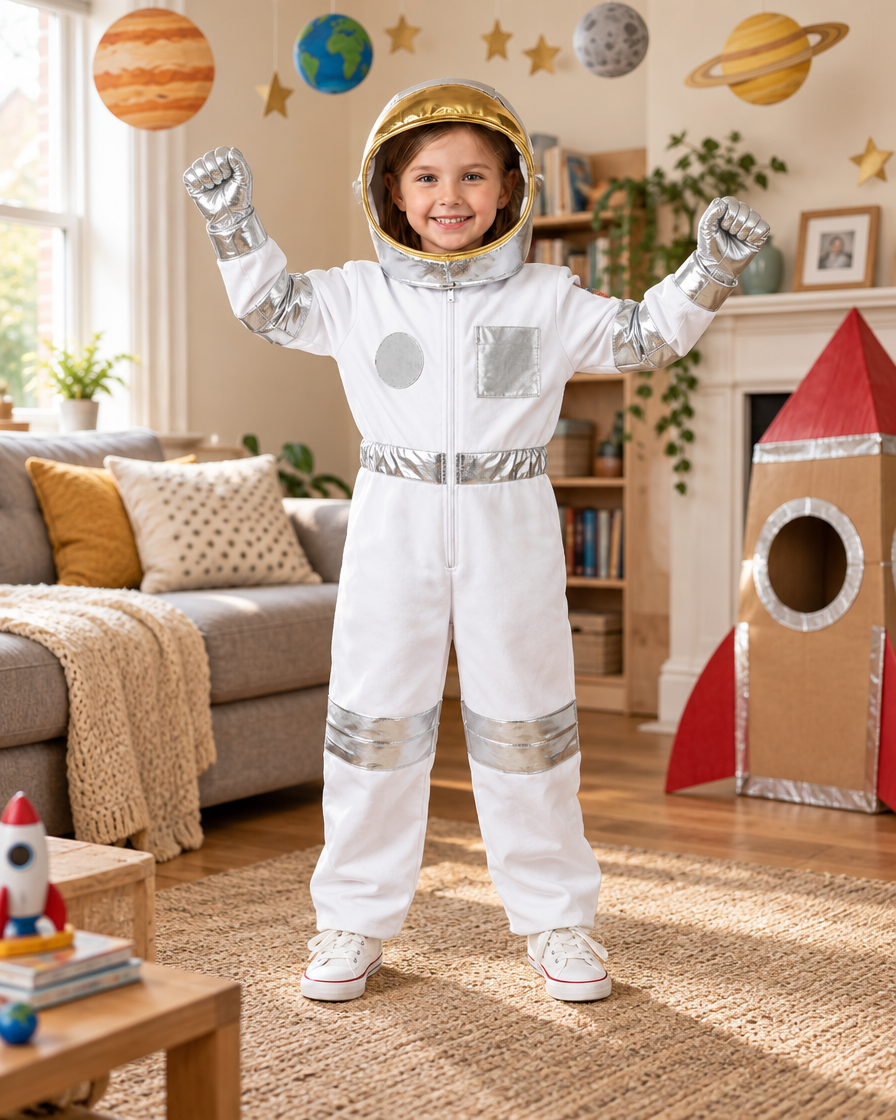 Child wearing the Lovell kids' astronaut costume