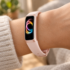 Close-up of the Whitby fitness tracker screen