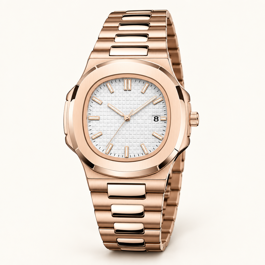 Kingsbury watch in Rose/White