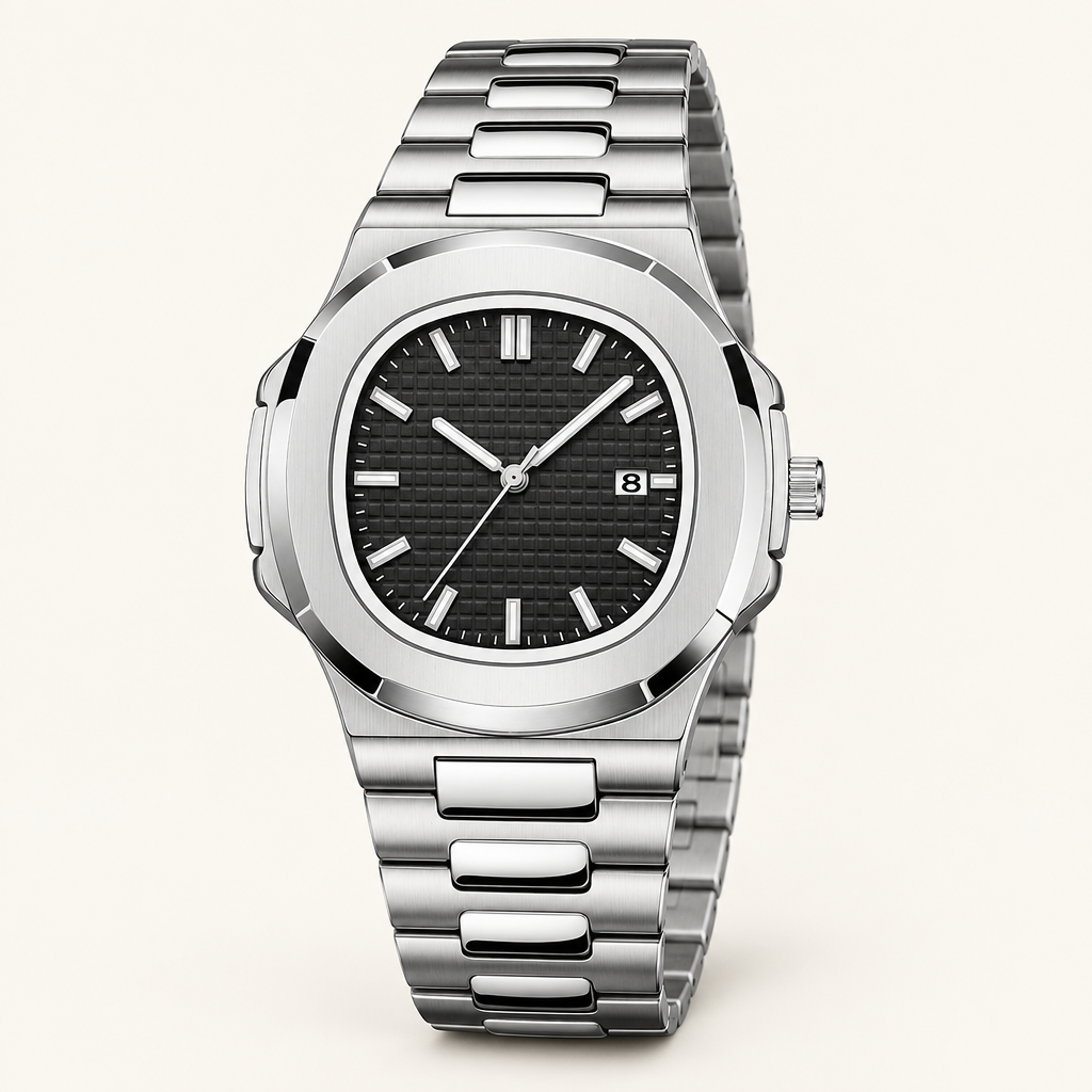 Kingsbury watch in Steel/Black