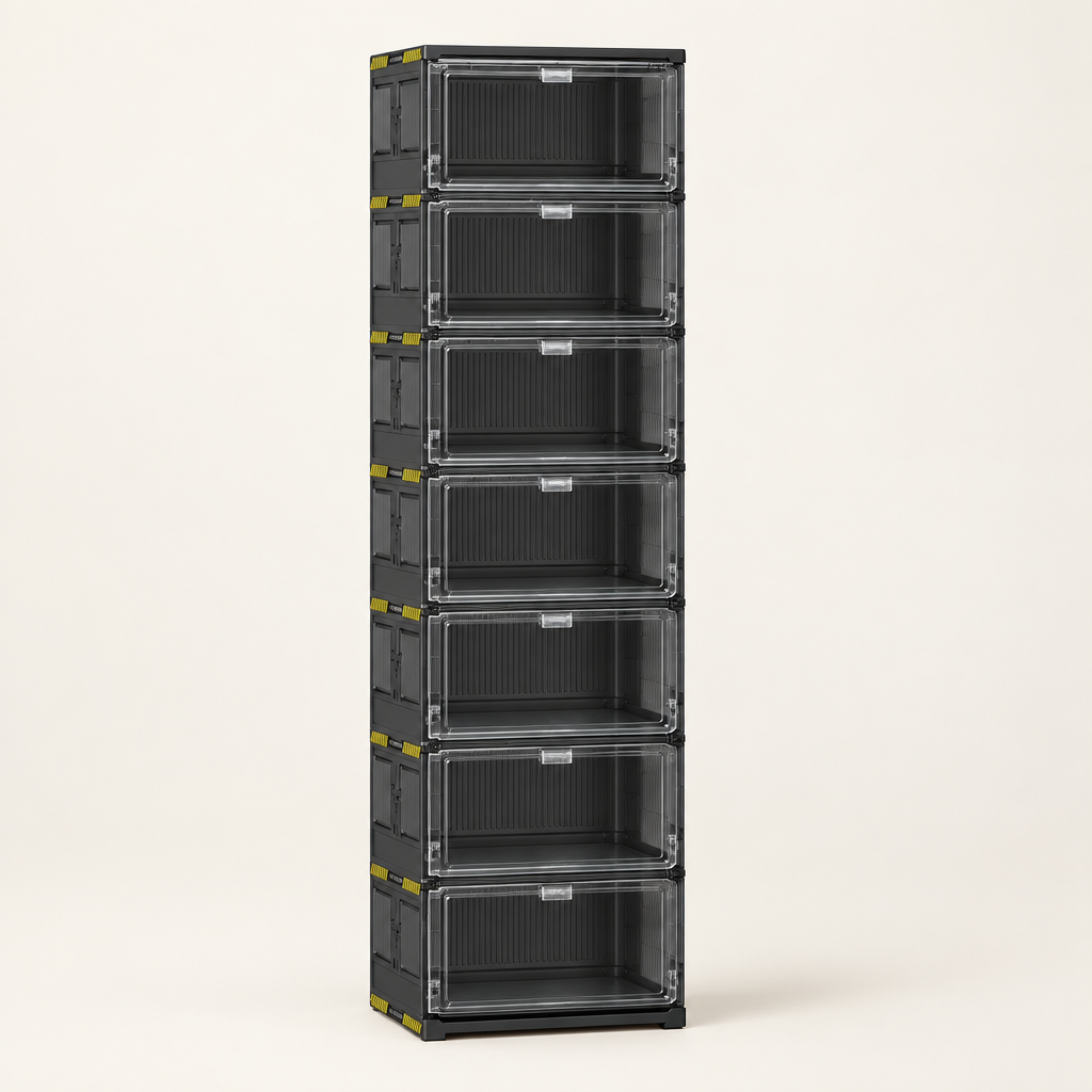 Ellesmere 8-tier stackable shoe storage in Black
