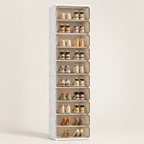 Ellesmere 8-tier stackable shoe storage in White