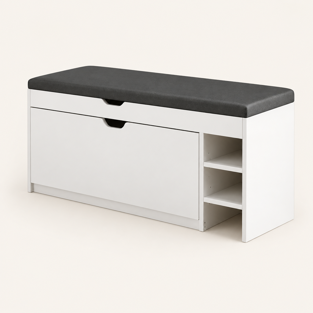 Hawksmoor 3-in-1 shoe storage bench in White