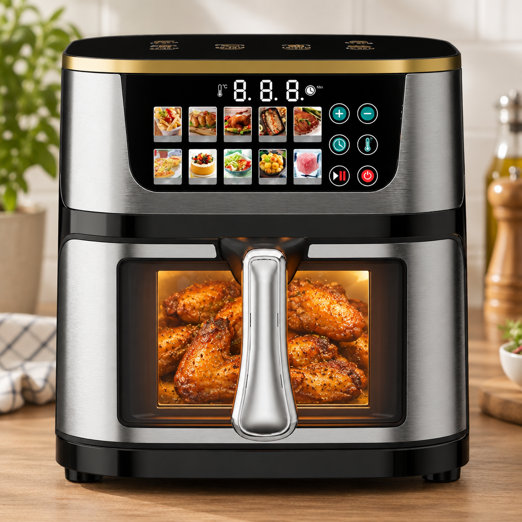 Close-up of the Ravensworth air fryer viewing window