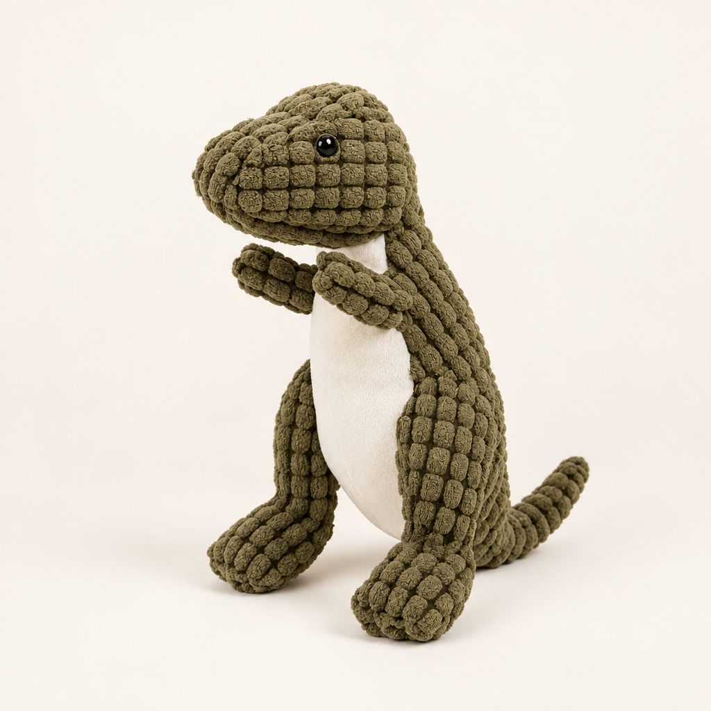 Pickering plush dinosaur dog toy in Green