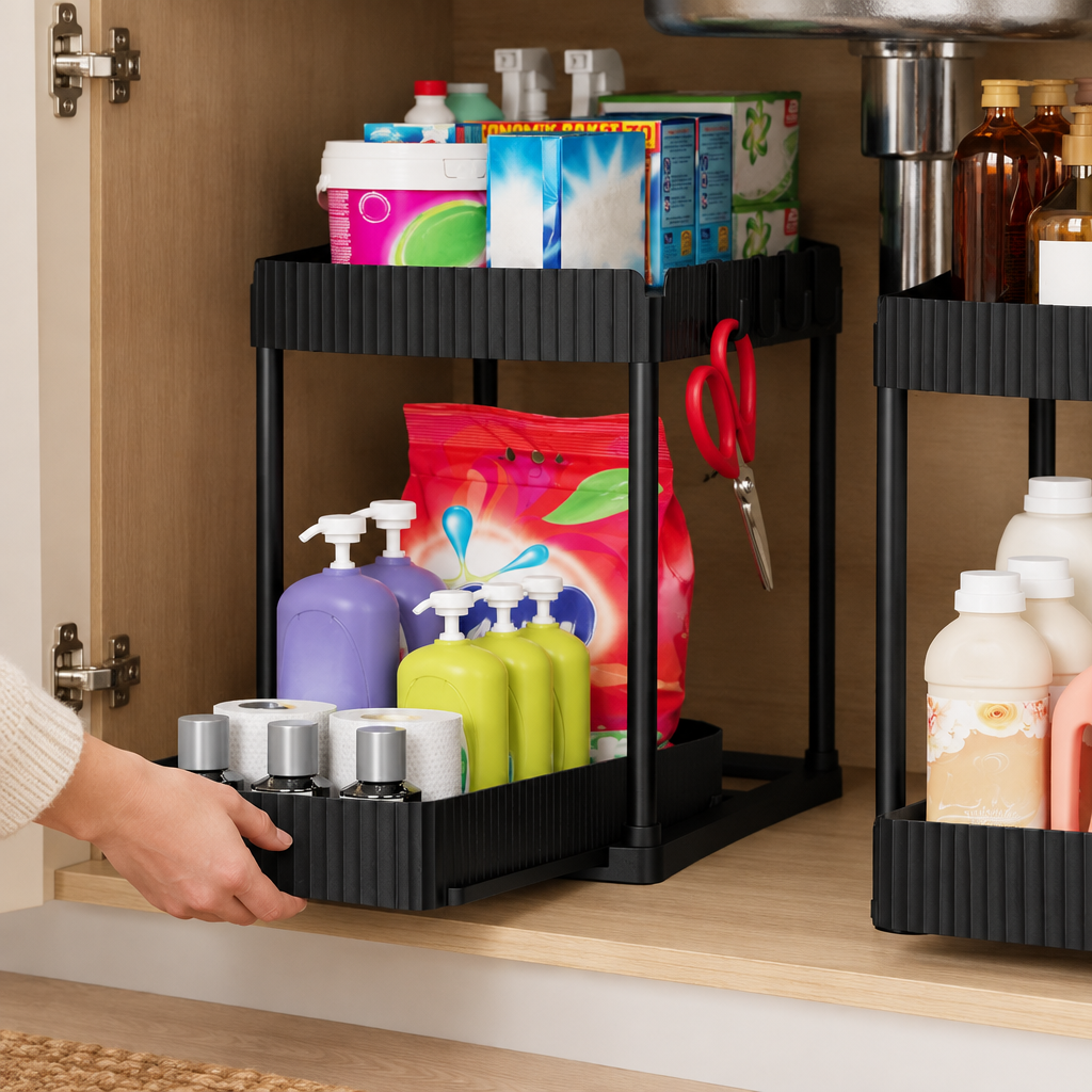 Close-up of the Tetbury organiser pull-out drawer