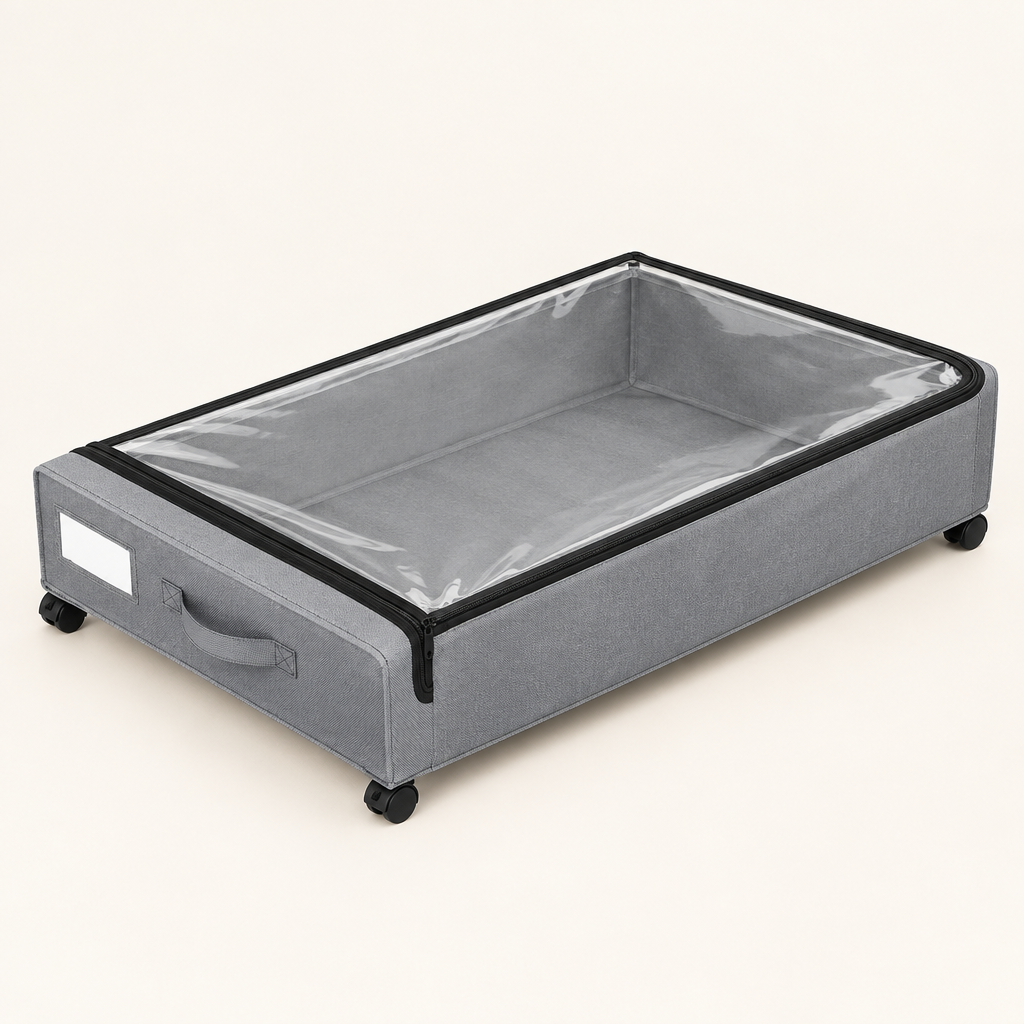 Harrington 48 L wheeled underbed storage box in Black