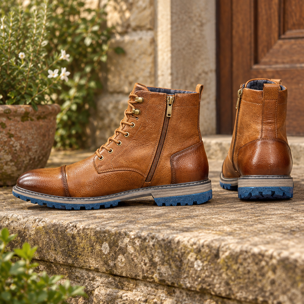 Thornbury boots side zip and patterned sole