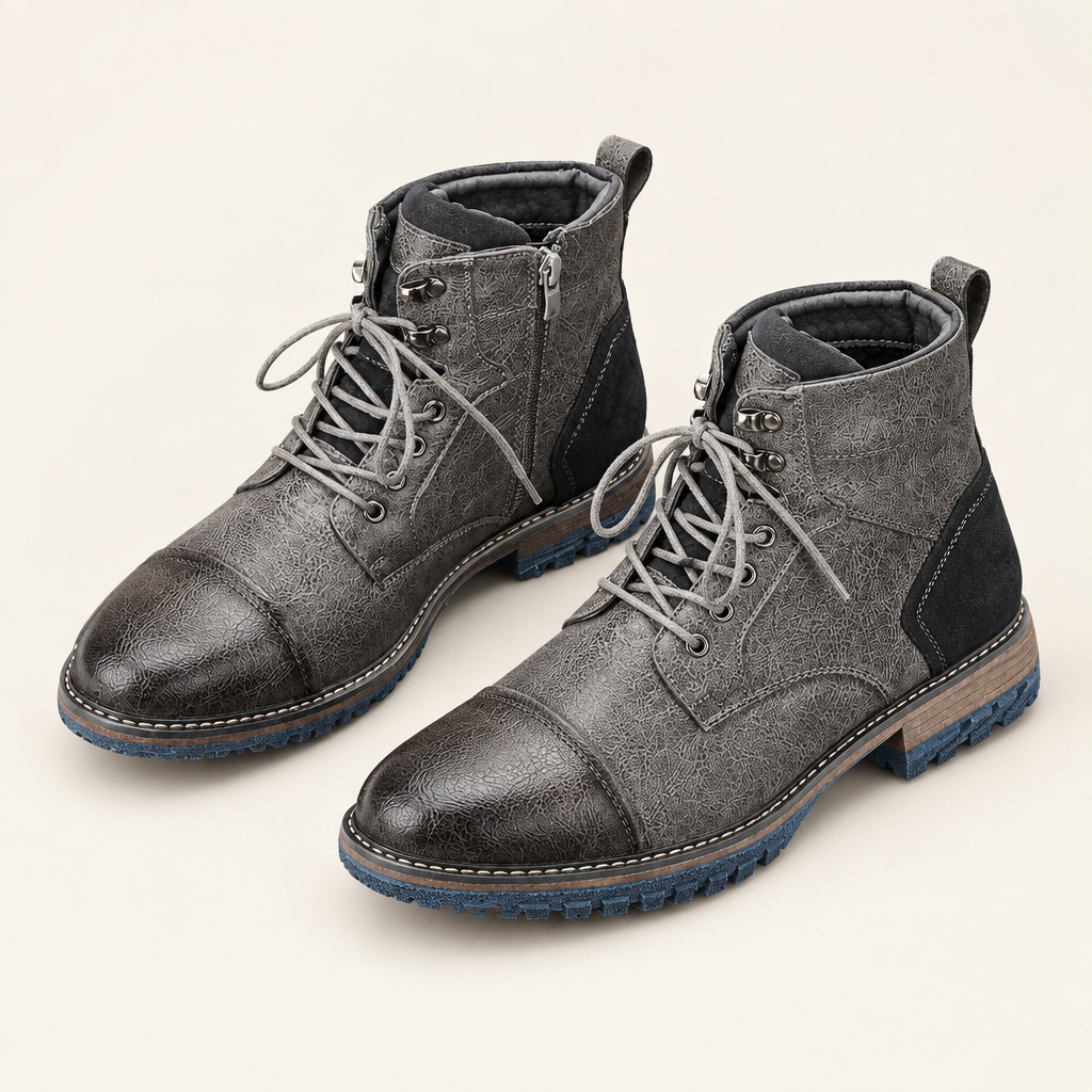 Thornbury men's lace-up boots in Grey