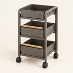 Stamford 3-tier rolling kitchen trolley in Grey