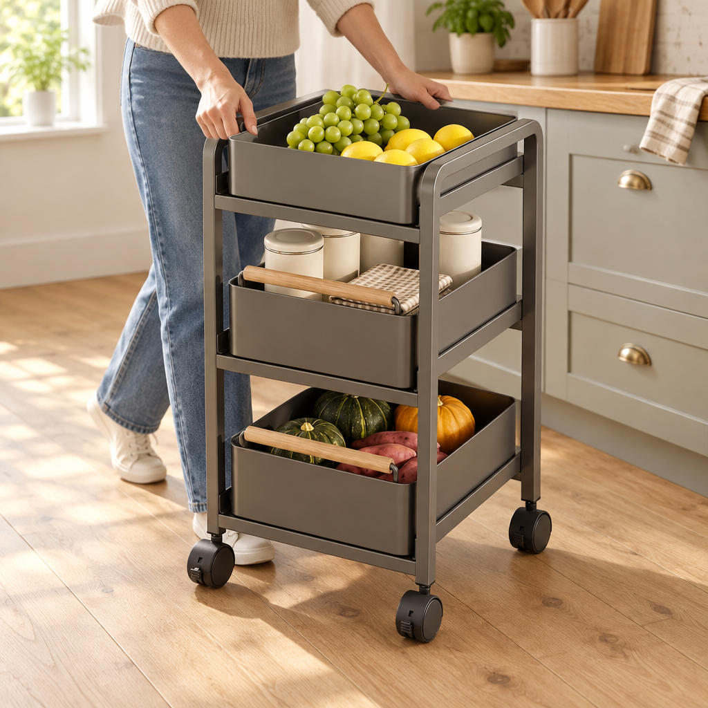 Stamford kitchen trolley on wheels