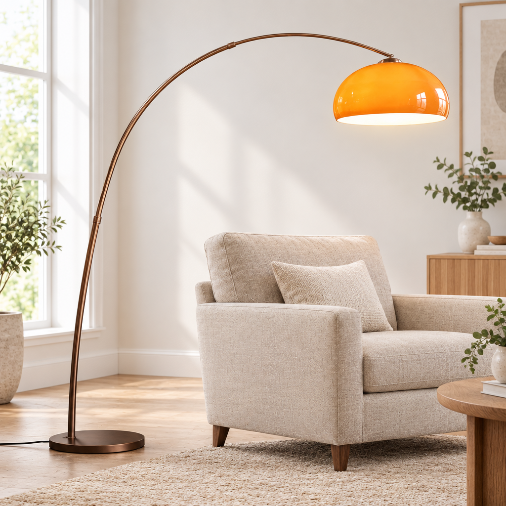 Haven Arc Floor Lamp with Dome Shade